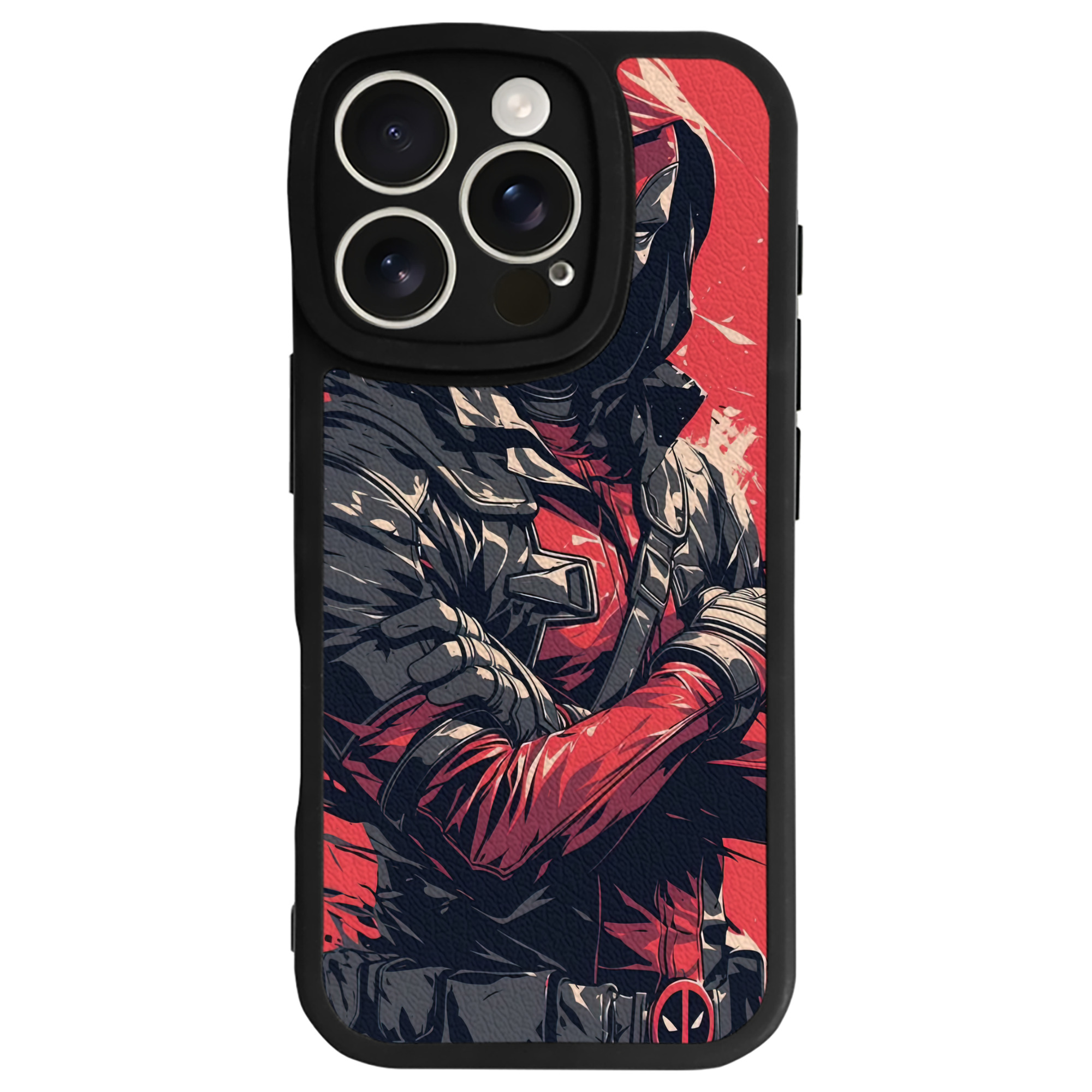 （画像用） Deadpool デッドプール 【iPhone 16シリーズ対応】シリコンスマホケース（レザー調） 材質：シリコン